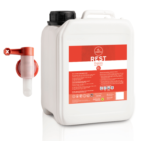 2,5 Liter WC Reiniger REST Probiotic Nachfüllkanister inkl. Ausgießer